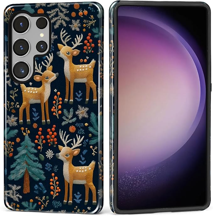 Case for Samsung Galaxy S26 Ultra Case, Cute Christmas Reindeer Design- Hybrid by Kapadiy