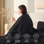 Andency Black Comforter Set Twin Size, 2 Pieces Boho Tassel Lightweight Bedding - Image 4