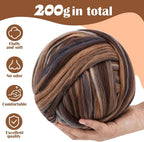 Wool Roving 7.02oz Colored Natural Needle Felting Wool Bulk - Image 2