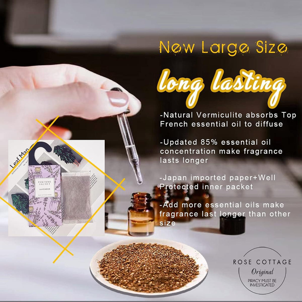 ROSE COTTAGE Large 12 Packs Cedar Wood Hanging Closet Deodorizer Air Freshener Long Lasting Scented Sachets Smell Goods for House