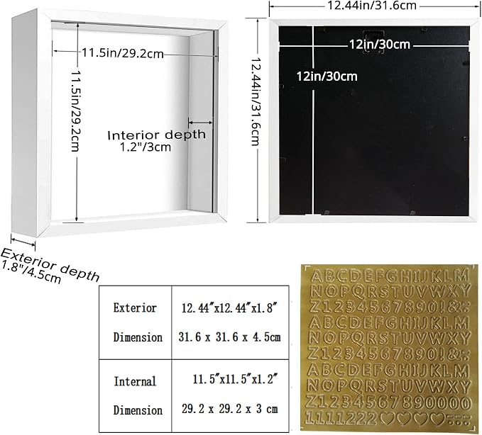 12x12 Shadow Box Frame Display Case - Image 2