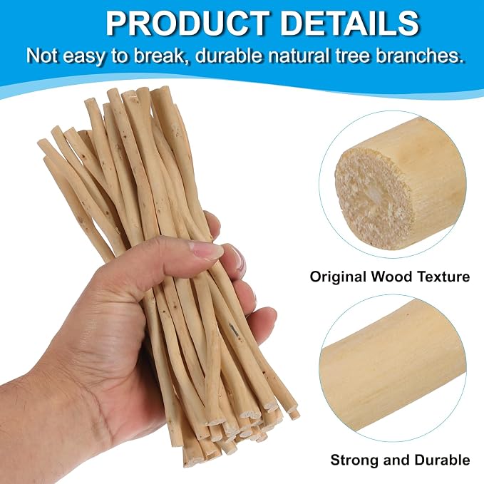 PATIKIL 60 Pcs / 30cm Wood Log Sticks, 0.2-0.5inch in Diameter Natural Driftwood - Image 3