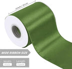 Spring Moss 4 Inch Continuous 15 Yards Satin Wired Ribbon - Image 2