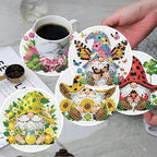 ijbnhd 8 PCS Diamond Art Coasters Gnomes Diamond Painting Coasters | Diamond - Image 5