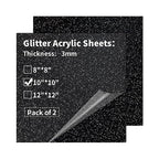 2 PCS 10 x 10 inch Glitter Colored Plexiglass Acrylic Sheets by gdhwcxl