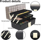 WEWLINE 13-Inch Art Storage Box 3-Layers Plastic Storage Box - Image 4