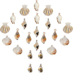 SUNNYCLUE 1 Box 24Pcs 6 Styles Sea Shell Pendants Electroplated Shell Charms by SUNNYCLUE
