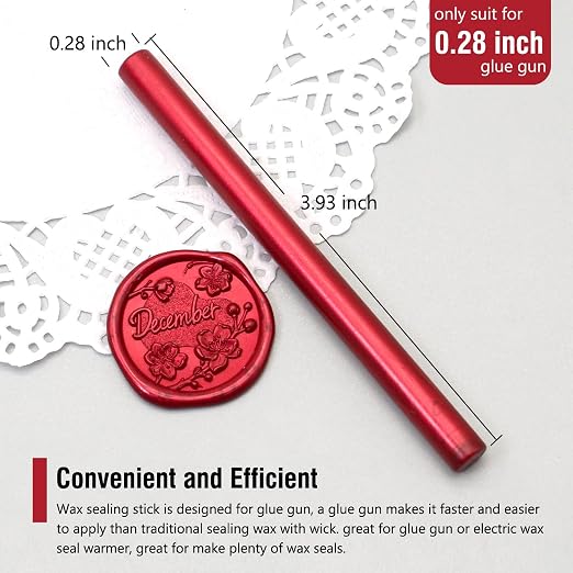 60pcs Wax Seal Sticks, Flame Red Sealing Wax Sticks, HOSEALING Glue Gun Wax - Image 3
