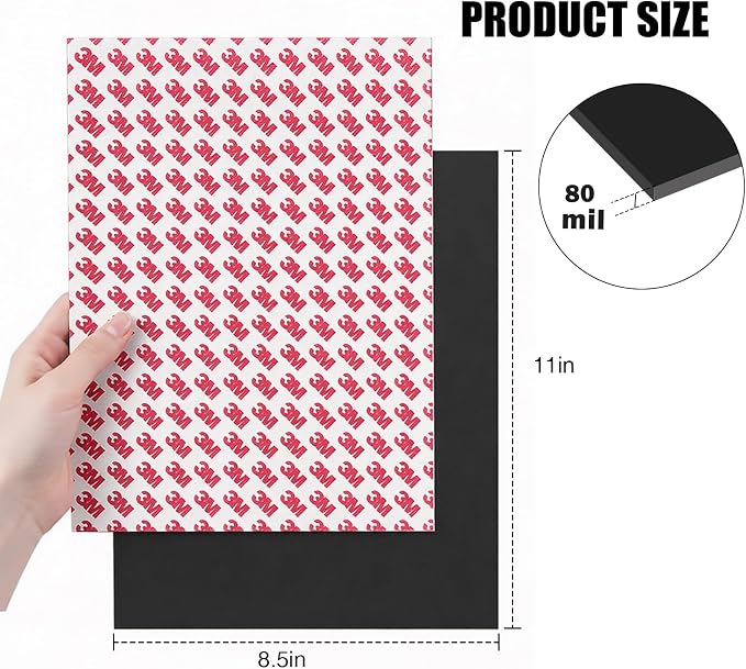 80Mil Magnetic Sheets with Adhesive 8.5" x 11", Self Sticky Letter Size Sheet - Image 2