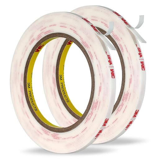 3M Double Sided Mounting Tape 1/4''x15.4Ft 2 Pack by 3MFullRangeProducts