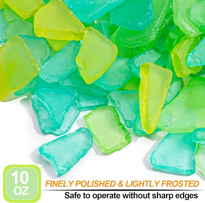 Keedolla Sea Glass for Crafts - 10 OZ Flat Frosted Seaglass Pieces Crushed for - Image 2