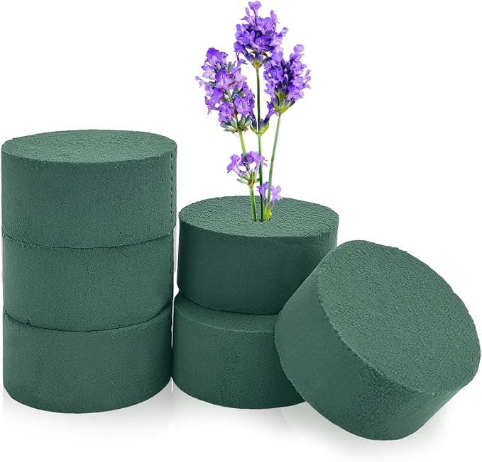 6 Pcs Round Floral Foam 3.2x1.6in Florist Foam by GCVOPTON