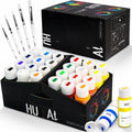 HUAL Acrylic Paint Set With 5 Brushes, 24 Colors by HUALART