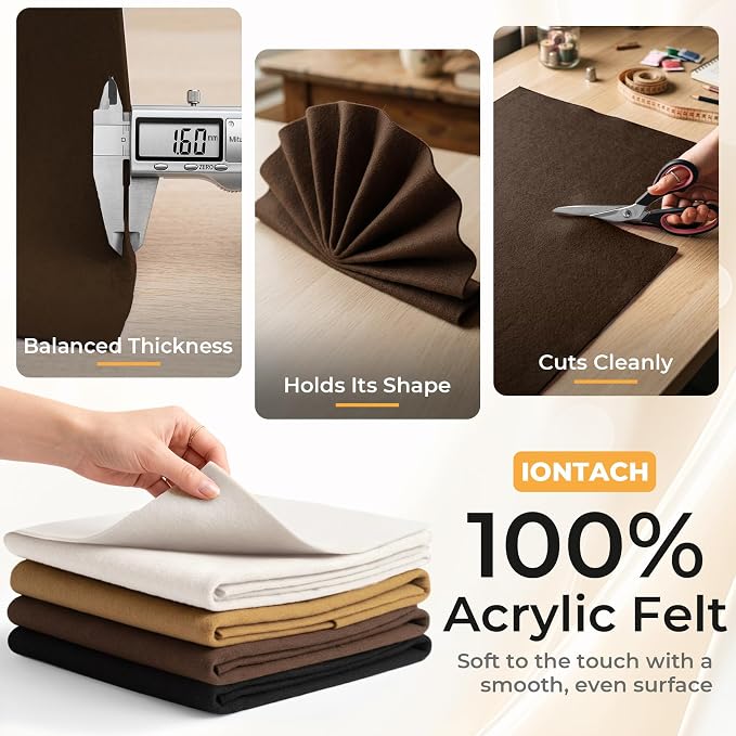 IONTACH 9" X 36" Soft Felt Sheets 1.6mm Thick | Acrylic Felt Fabric - Image 3