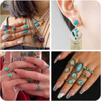 FASHEWELRY 100Pcs Natural Turquoise Cabochons Flat Back Gemstone Cabochons 6mm - Image 5