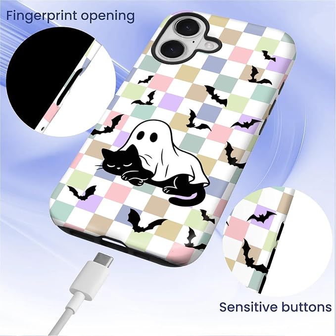 Case for iPhone 17, Scratch Resistant Hybrid Double Layer Hard Shell，Ghost - Image 4