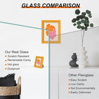 6x8 Picture Frame with Wavy Mat, Wooden Real Glass 6 x 8 Photo Frame - Image 2