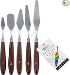 U.S. Art Supply 5-Piece Stainless Steel Palette Knife Set by USArtSupply