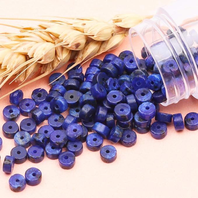 Natural Stone Heishi Beads for Necklace Making, 4 mm x 2 mm Small Flat Round - Image 7