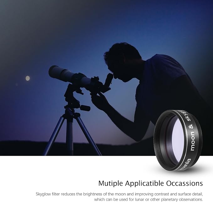 Astromania Moon Skyglow Filter for Telescope 1.25 Inch Lunar Filters | - Image 7