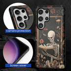 Case for Samsung Galaxy S26 Ultra Case, Skeleton Reader Goth Floral Design- - Image 2