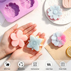 SJ Silicone Molds for Crafts, Flower Soap Molds 2 Pack | 6 Floral Designs - Image 5