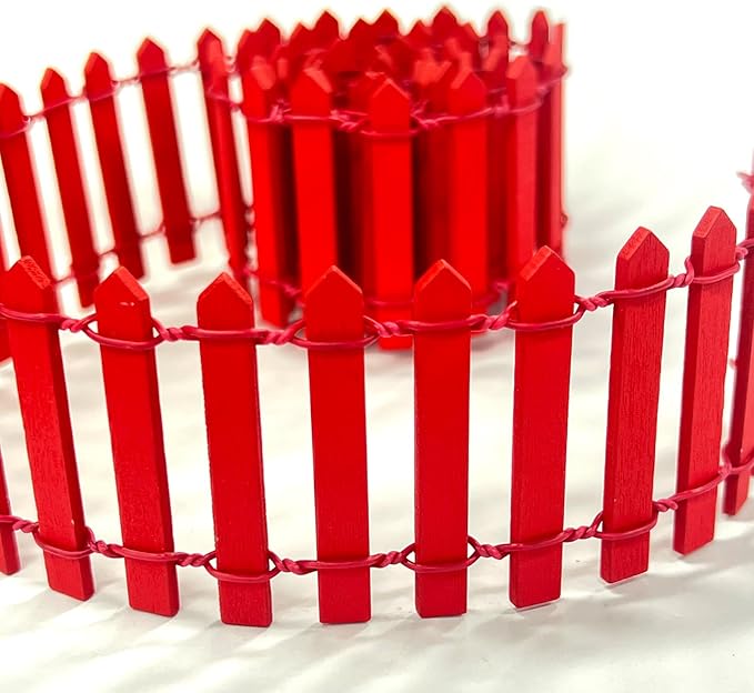 35 Inches Mini Fairy Garden Fence DIY Christmas Small Wood Decorative Picket - Image 3