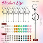 84Pcs Beadable Keychain Set, DIY Making Kit - Image 2