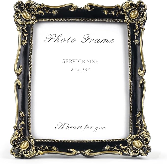 Cuspin 8x10 Picture Frame Black and Gold Frames, Vintage Ornate Resin Photo - Image 9