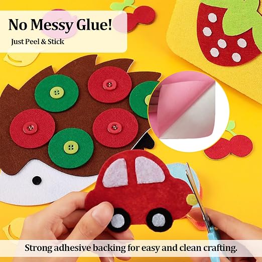 10 Pack Self Adhesive Felt Sheets 10 Colors DIY Sticky Back Felt - Image 4