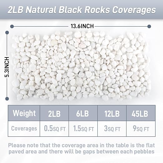 Mulctun 2Lb White Rocks for Plants, 1/4"-3/4" White Pebbles, Decorative Stones - Image 5