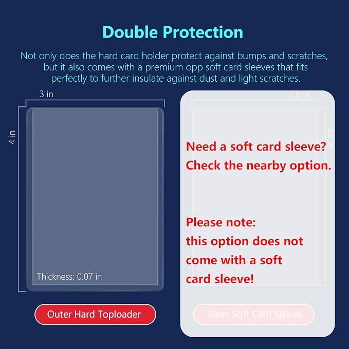 100 Toploaders, 35pt 3"x4" Clear Hard Plastic Card Sleeves | Fit 2.5" x 3.5" - Image 8