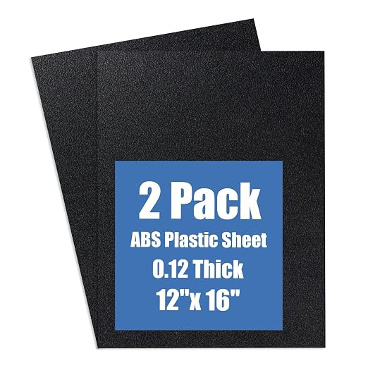 Plastic Sheet 12" x 16" x 0.125", Abs Plastic Sheets 2 Pack by KINLINK