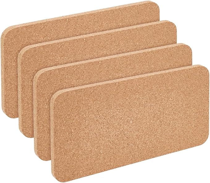 OLYCRAFT 4Pcs Rectangle Bulletin Boards 6x12 Inch Non Self-Adhesive Wood Cork by OLYCRAFT