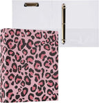 Pink Cheetah Round Ring Binders 1.5 Inch Pastel Leopard Cute Marine Sea Wave 3 by Wamika