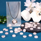 FASHEWELRY 50Pcs Natural Rose Quartz Cabochons Flat Back Gemstone Cabochons - Image 3