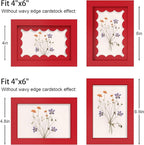 4x6 Picture Frame with Real Glass, Wooden cute 4 x 6 Photo Frame with Wavy Mat - Image 3