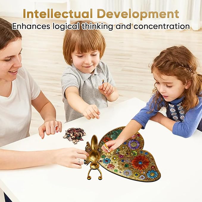 Mocfesk Wooden Puzzles for Adults, 206 Pieces | Unique Shaped Jigsaw Puzzles - Image 4