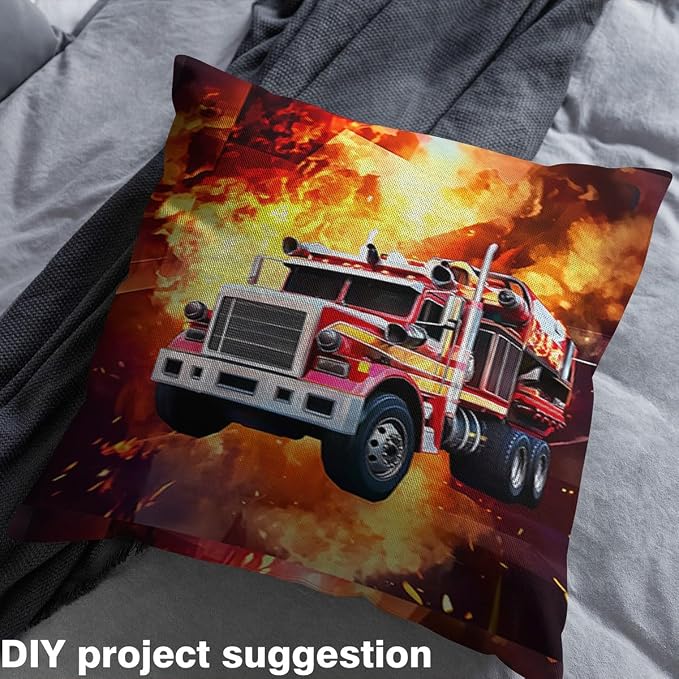 Erosebridal Fire Truck Upholstery Decor Fireman Soft Not Stretchy Decor Car - Image 4