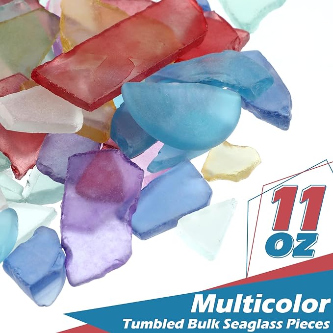 Jetec Sea Glass for Crafts Pieces Decor Flat Frosted Sea Glass Vase Filler - Image 5