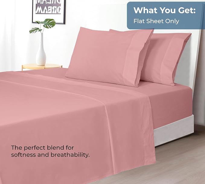 Royale Linens 100% Organic Cotton Twin XL Flat Sheet Only - Image 5