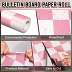 Inkspire Pink Checked Bulletin Board Paper Roll, 14.8FTx47IN Large Reusable - Image 3