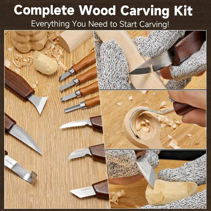 Wood Carving Kit for Beginners – 25pcs Whittling Knife Kit Wood Carving Tools - Image 3