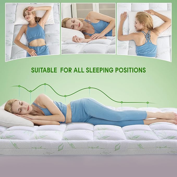 WhatsBedding Full Mattress Topper, Soft Pillow Top Mattress Topper - Image 6