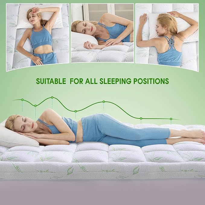 WhatsBedding Queen Mattress Topper, Soft Pillow Top Mattress Topper - Image 6
