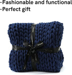 YnM Weighted Blanket, Handmade Chunky Knitted Design, Soft and Cozy, - Image 4