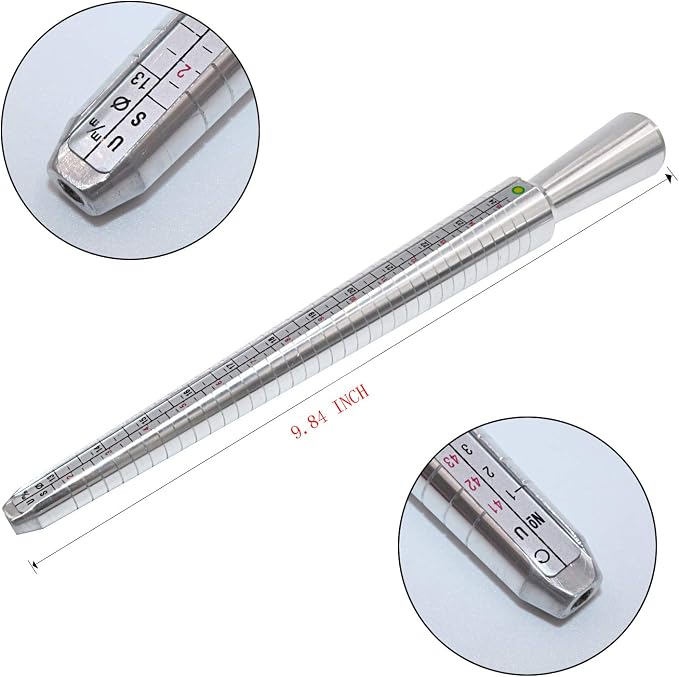 NIUPIKA Ring Sizer Measuring Tool Ring Mandrel Ring Measurer Ring Sizing Kit - Image 4