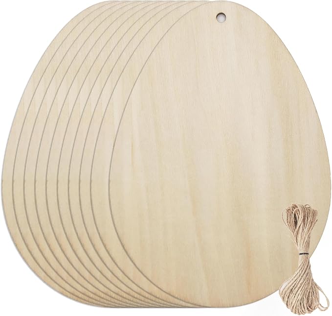 10 PCS Basswood Easter Egg Decoration Set by Prainetooy