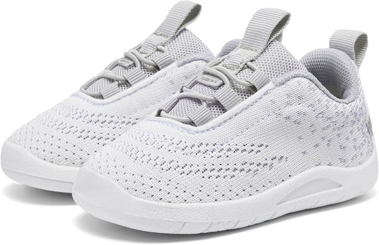 MORENDL Toddler Slip On Sneakers Baby Walking Shoes Non-Slip Breathable Unisex Pink Mesh Lace-Up Athletic Sneakers Infant Running Shoes