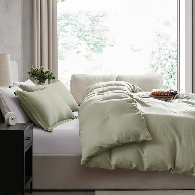 Nestl Light Sage Duvet Cover Queen Size - Image 7